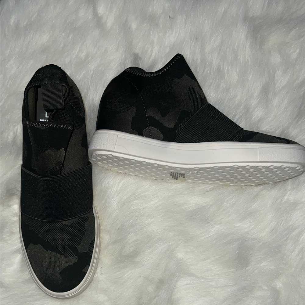 Black Camouflage Slip-On Sneakers